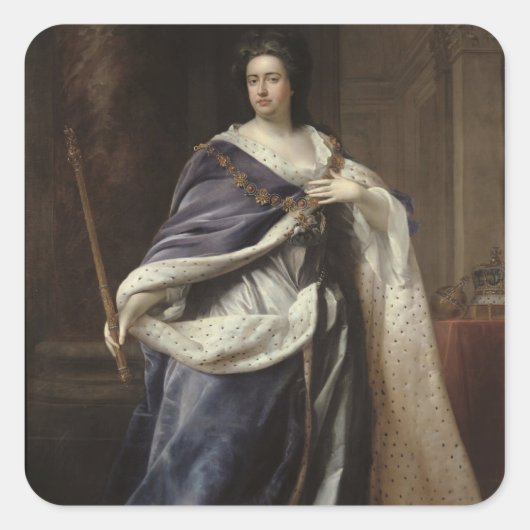 Koningin Anne, 1703 Vierkante Sticker (Voorkant)