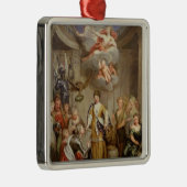 Koningin Anne presenteert plannen van het leger va Metalen Ornament (Rechts)