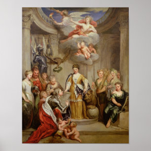 Koningin Anne presenteert plannen van het leger va Poster