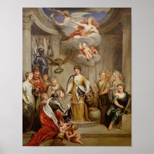 Koningin Anne presenteert plannen van het leger va Poster (Voorkant)