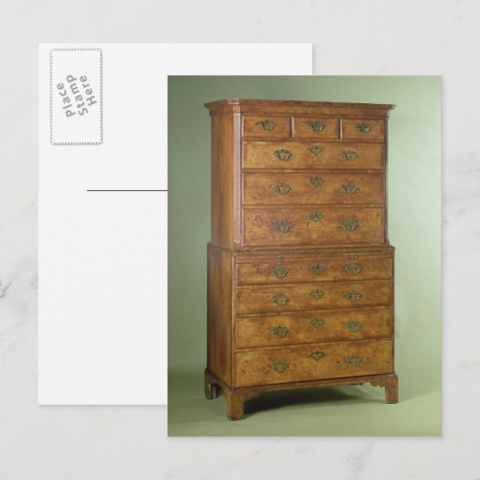 Koningin Anne walnut tallboy, begin 18e eeuw Briefkaart (Voorkant / Achterkant)