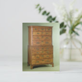 Koningin Anne walnut tallboy, begin 18e eeuw Briefkaart (Staand voorkant)