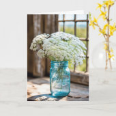 Koningin Anne's Kant Boeket Sympathie Kaart (Gele Bloem)