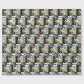 Koningin Anne's Kant in Aqua Mason Jar Cadeaupapier (Vlak)