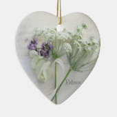 Koningin Anne's kant met script Keramisch Ornament (Rechts)