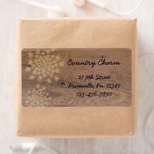 Koningin Anne's kant op het houtenlabel Etiket (Insitu)