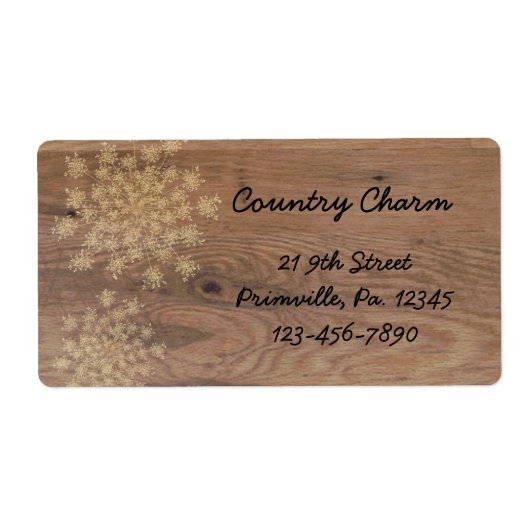 Koningin Anne's kant op het houtenlabel Etiket (Voorkant)