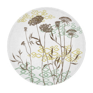 Koningin Anne's Kant/Wit Rond Glas Snijplank