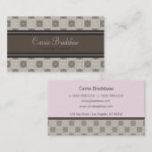 Koningin Anne's Lace Baby Pink Visitekaartje (Voorkant / Achterkant)