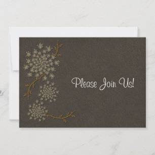 Koningin Anne's Lace Brown Wedding Invitation Kaart