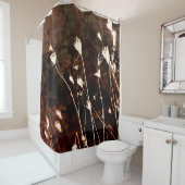 Koningin Anne's Lace Dark Brown Green Tapestry Douchegordijn (In situ)