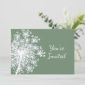 Koningin Anne's Lace Flower Green Classic Invitati Kaart (Staand voorkant)