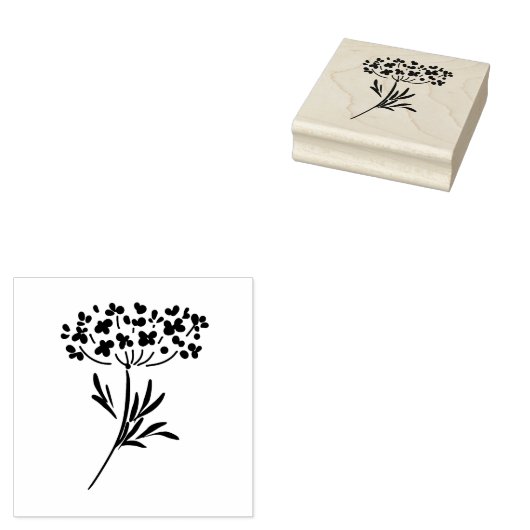 Koningin Annes Lace Flower Rubberstempel (Gestempeld)
