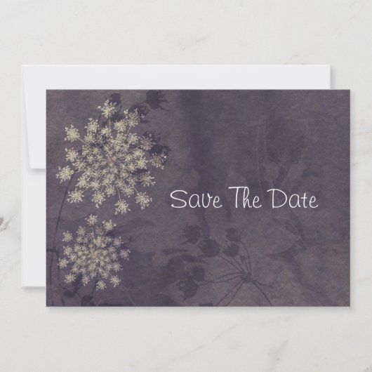 Koningin Anne's Lace Paars redt de datum Save The Date (Voorkant)