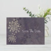 Koningin Anne's Lace Paars redt de datum Save The Date (Staand voorkant)