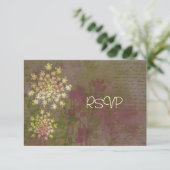 Koningin Anne's Lace Reception RSVP Kaart (Staand voorkant)