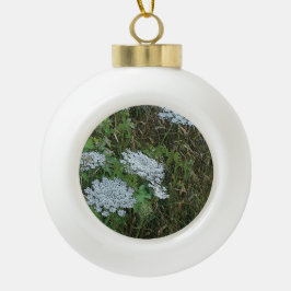 Koningin Anne's Lace White Wild Flower Keramische Bal Ornament