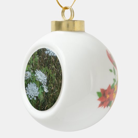 Koningin Anne's Lace White Wild Flower Keramische Bal Ornament (Rechts)