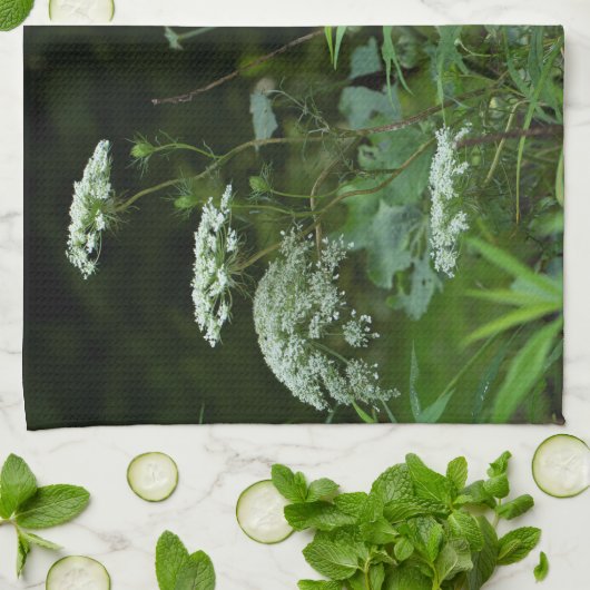 Koningin Anne's Lace Wildflower in de zomer Theedoek (Gevouwen)