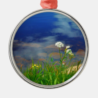 Koningin Ann's oerbloemen, blauw bergmeer Metalen Ornament