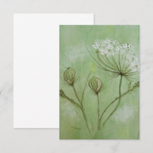 Koningin Ann's Waterverf Bedankkaart (Voorkant / Achterkant)