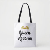 Koningin Aquarius Zodiac Horoscope Star Sign Birth Tote Bag (Voorkant)