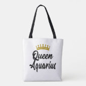 Koningin Aquarius Zodiac Horoscope Star Sign Birth Tote Bag (Achterkant)