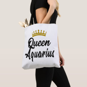 Koningin Aquarius Zodiac Horoscope Star Sign Birth Tote Bag