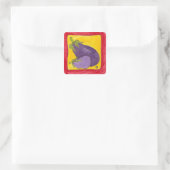 koningin-aubergine-sticker vierkante sticker (Tas)