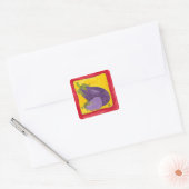 koningin-aubergine-sticker vierkante sticker (Envelop)