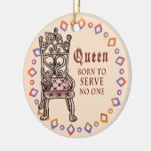 Koningin bedient niemand ornament (Links)