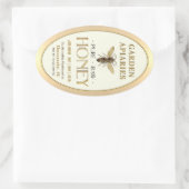 Koningin Bee 16 oz Queenline Jar Raw Honey Gold Ovale Sticker (Tas)