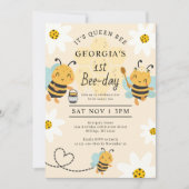 Koningin Bee 1e Bijendag Verjaardagsfeest Kaart (Voorkant)