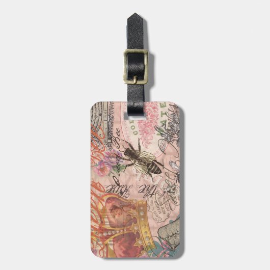 Koningin Bee  Beauful Collage Bagagelabel (Voorkant verticaal)