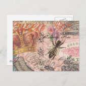 Koningin Bee  Beauful Collage Briefkaart (Voorkant / Achterkant)