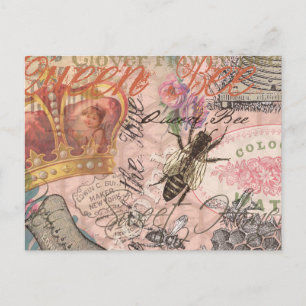 Koningin Bee  Beauful Collage Briefkaart