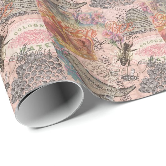 Koningin Bee  Beauful Collage Cadeaupapier (Rol Hoek)