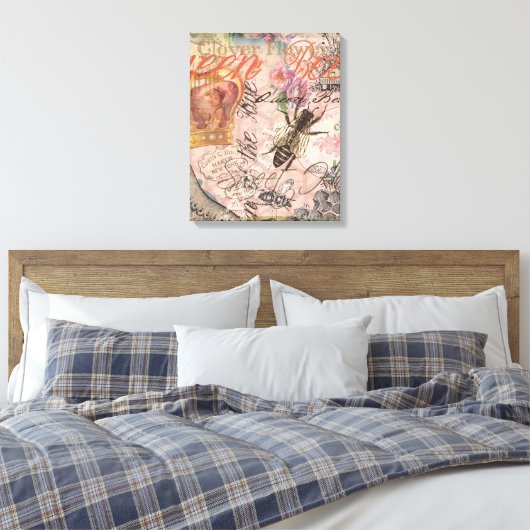 Koningin Bee Beauful Collage Canvas Afdruk (Insitu (Slaapkamer))