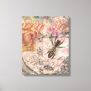 Koningin Bee Beauful Collage Canvas Afdruk