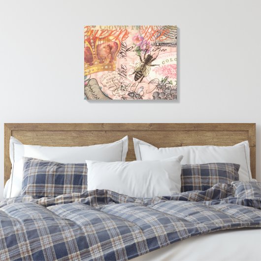 Koningin Bee Beauful Collage Canvas Afdruk (Insitu (Slaapkamer))