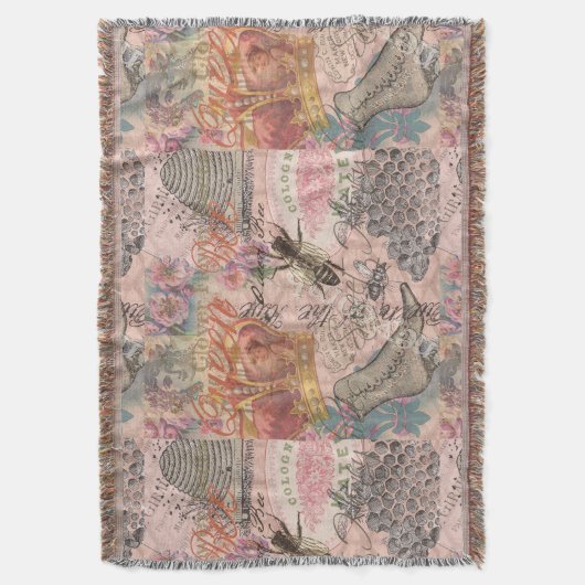 Koningin Bee  Beauful Collage Deken (Voorkant Verticaal)