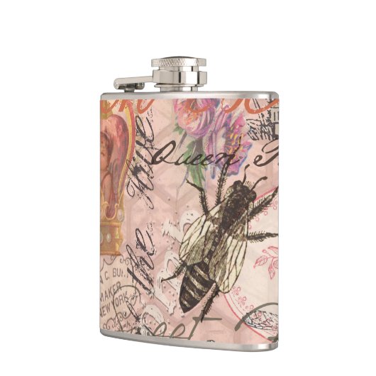 Koningin Bee Beauful Collage Heupfles (Links)