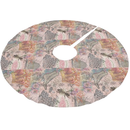 Koningin Bee  Beauful Collage Kerstboom Rok (Gekanteld)