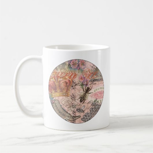 Koningin Bee Beauful Collage Koffiemok (Links)