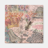 Koningin Bee  Beauful Collage Magneet (Voorkant)