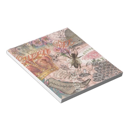 Koningin Bee  Beauful Collage Notitieblok (Schuin)