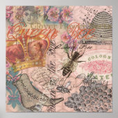Koningin Bee  Beauful Collage Poster (Voorkant)