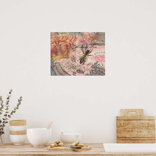 Koningin Bee Beauful Collage Poster (Keuken)