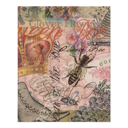 Koningin Bee  Beauful Collage Poster (Voorkant)