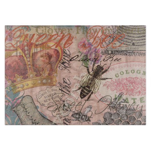 Koningin Bee  Beauful Collage Snijplank (Voorkant)